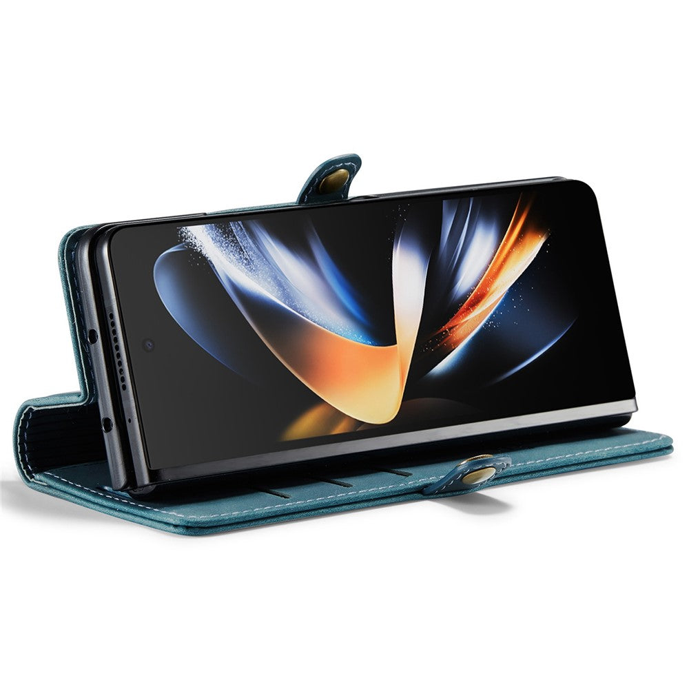 CASEME 013 Series for Samsung Galaxy Z Fold4 5G Shockproof PU Leather Wallet Case Magnetic Side Closure Stand Phone Cover