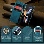 CASEME 013 Series for Samsung Galaxy Z Fold4 5G Shockproof PU Leather Wallet Case Magnetic Side Closure Stand Phone Cover