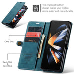 CASEME 013 Series for Samsung Galaxy Z Fold4 5G Shockproof PU Leather Wallet Case Magnetic Side Closure Stand Phone Cover
