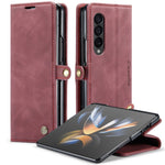 CASEME 013 Series for Samsung Galaxy Z Fold4 5G Shockproof PU Leather Wallet Case Magnetic Side Closure Stand Phone Cover