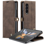 CASEME 013 Series for Samsung Galaxy Z Fold4 5G Shockproof PU Leather Wallet Case Magnetic Side Closure Stand Phone Cover