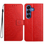 For Samsung Galaxy S26 Leather Case with Card Slots Mandala Pattern Phone Cover Stand