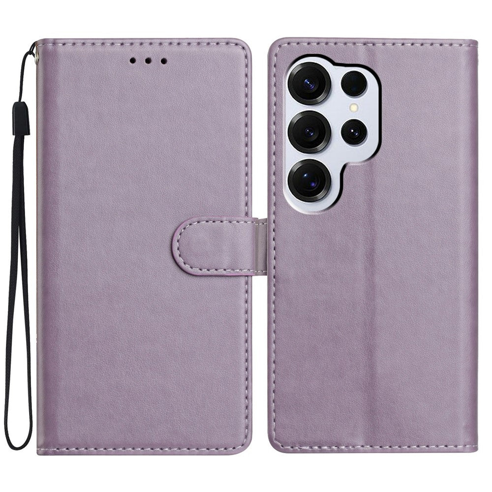 For Samsung Galaxy S26 Ultra Leather Case Wallet Stand Phone Cover with Handy Strap