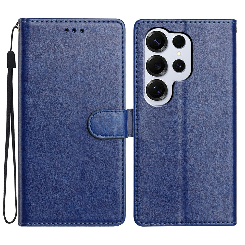Samsung Galaxy S26 Ultra Läderfodral Plånboksfodral med Stativ mobilfodral med Praktisk Rem