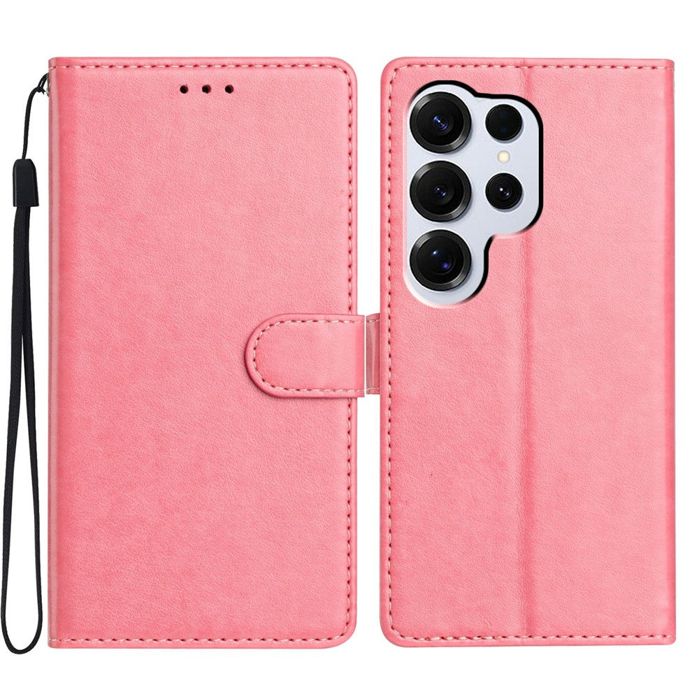 For Samsung Galaxy S26 Ultra Leather Case Wallet Stand Phone Cover with Handy Strap