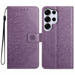 Läderfodral till Samsung Galaxy S26 Ultra med korthållare och mandalamönster.