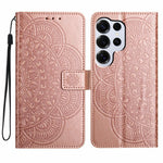 Läderfodral till Samsung Galaxy S26 Ultra med korthållare och mandalamönster.