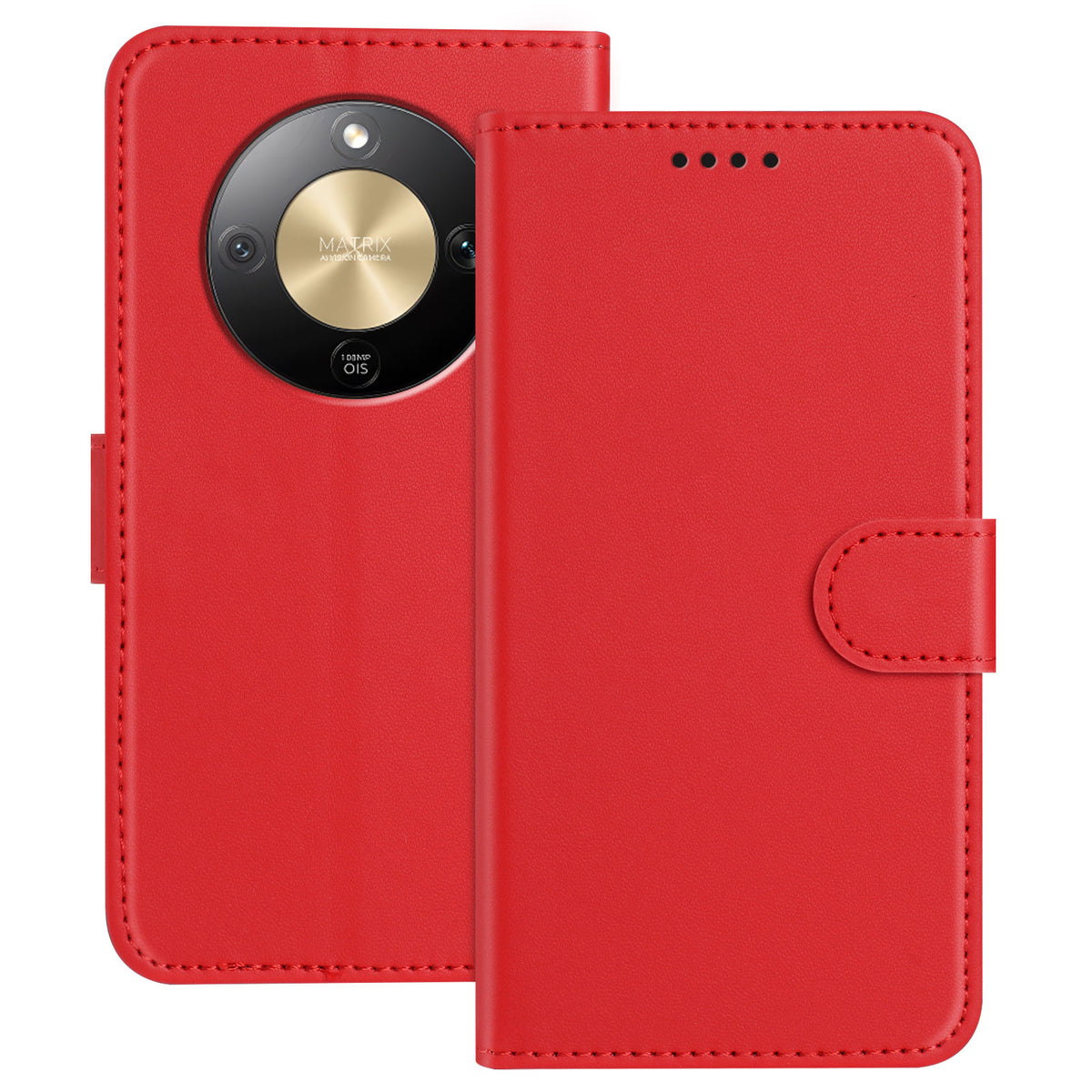 For Honor Magic8 Lite 5G / X9d 5G / X70 5G Læder Cover Pung Stativ Ensfarvet Anti-drop Telefoncover