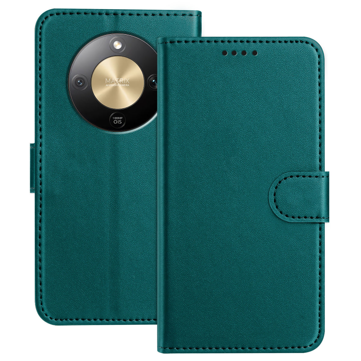 For Honor Magic8 Lite 5G / X9d 5G / X70 5G Læder Cover Pung Stativ Ensfarvet Anti-drop Telefoncover