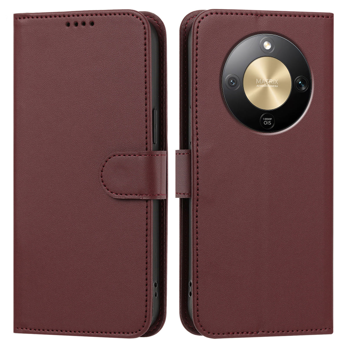 For Honor X9d 5G Leather Case Wallet Stand Solid Color Anti Drop Phone Cover