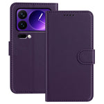 For Xiaomi 17 Pro Leather Case Wallet Stand Solid Color Anti Drop Phone Cover