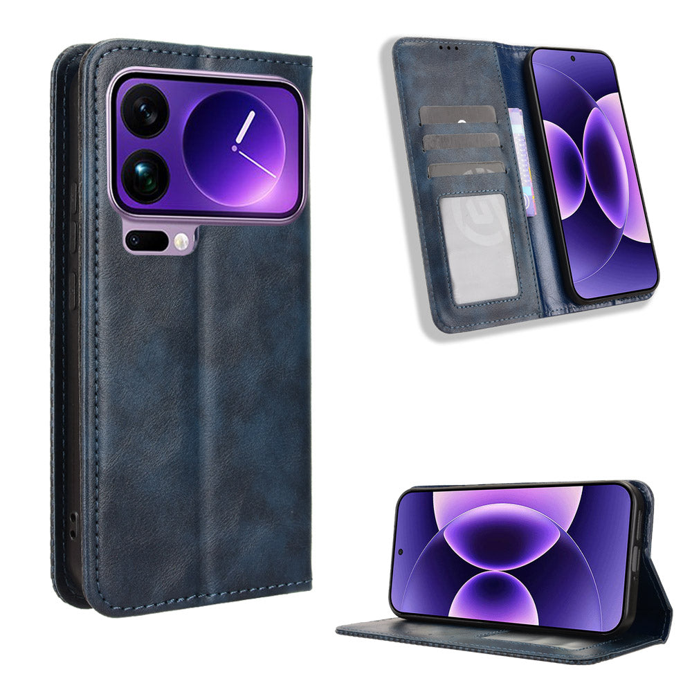 For Xiaomi 17 Pro Leather Case Wallet Stand Retro Texture Phone Cover
