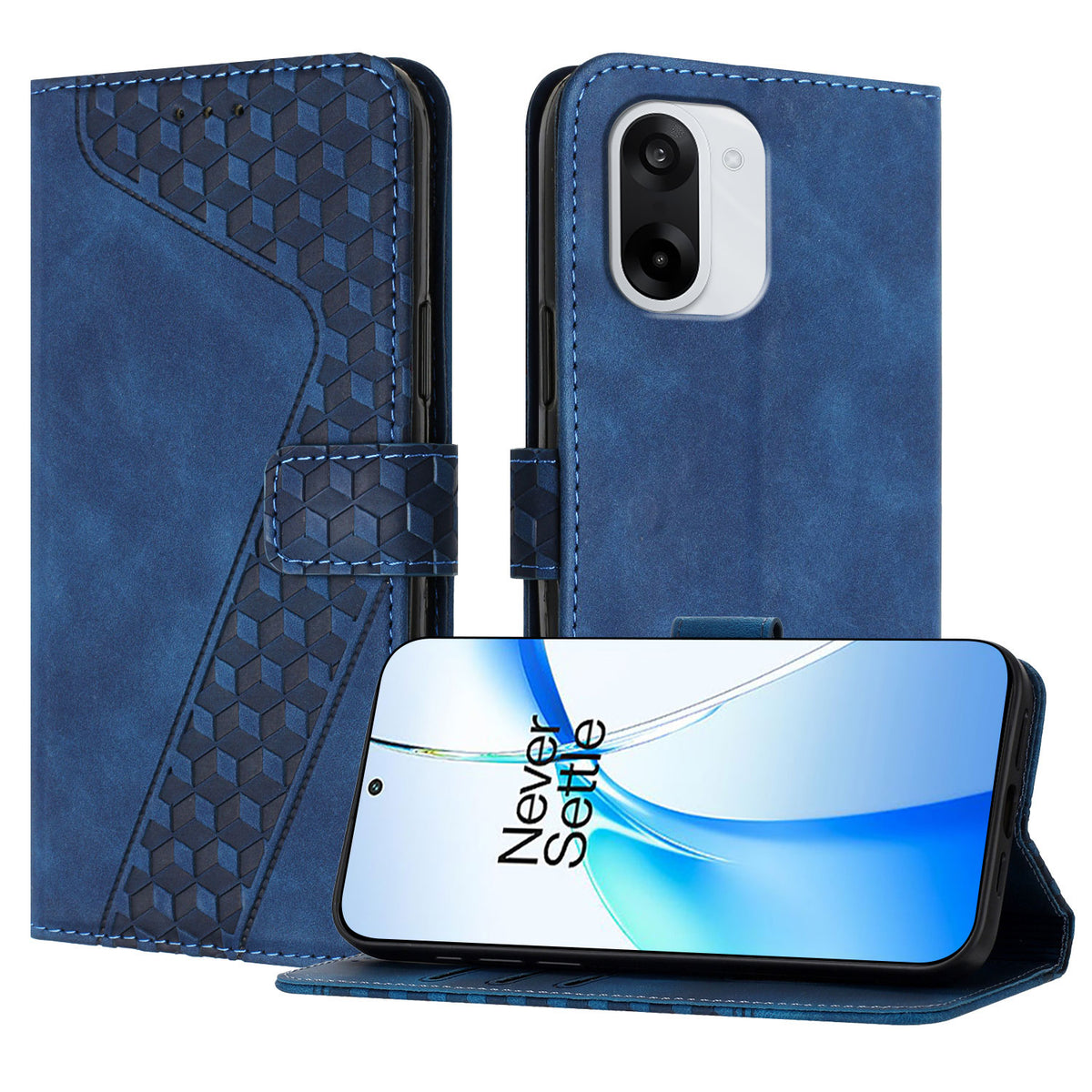 For OnePlus Ace 5 Racing 5G / OnePlus Nord CE 5G Leather Case 7-Shaped Pattern Wallet Stand Shockproof Phone Cover