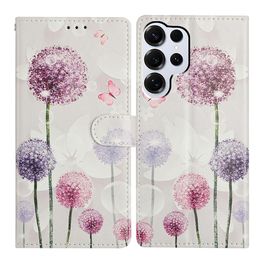 For Samsung Galaxy S26 Ultra Case Pattern Printing Wallet Stand Flip Leather Phone Cover with Strap