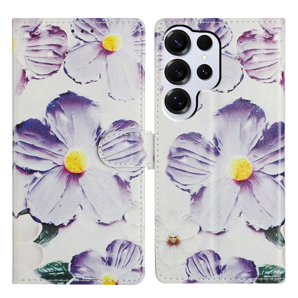 For Samsung Galaxy S26 Ultra Case Pattern Printing Wallet Stand Flip Leather Phone Cover with Strap