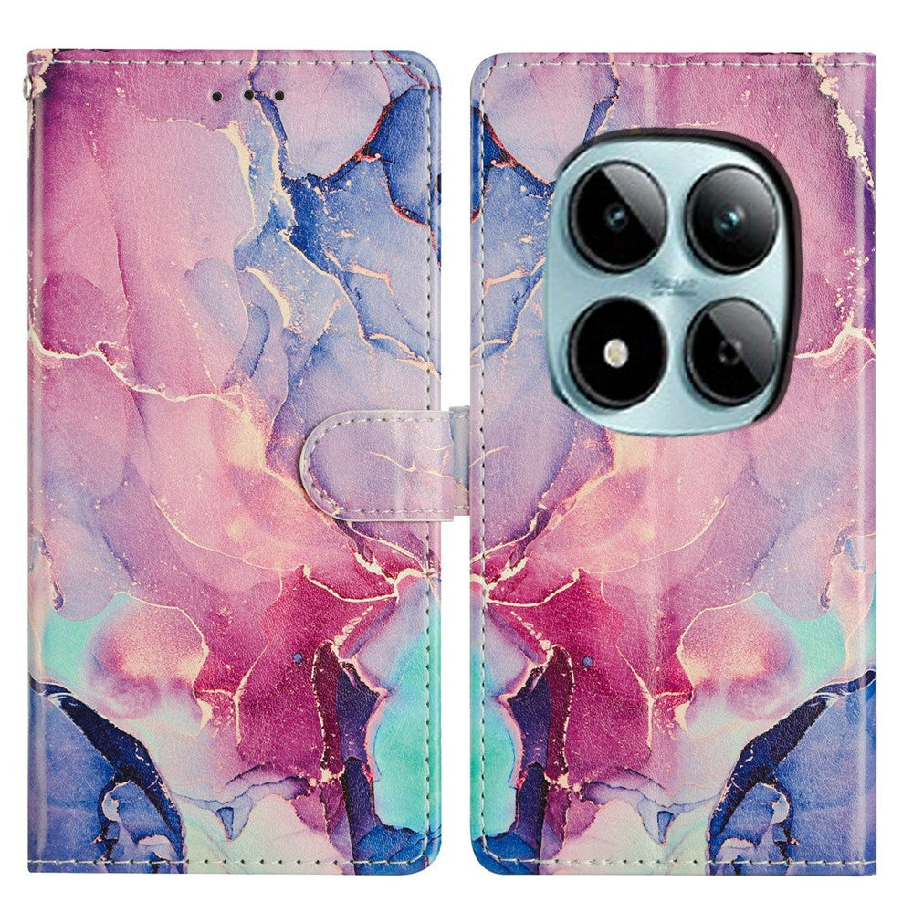 For Xiaomi Poco M8 Pro 5G / Redmi Note 15 Pro+ 5G (Global) Case Pattern Printing Wallet Stand Flip Leather Phone Cover with Strap