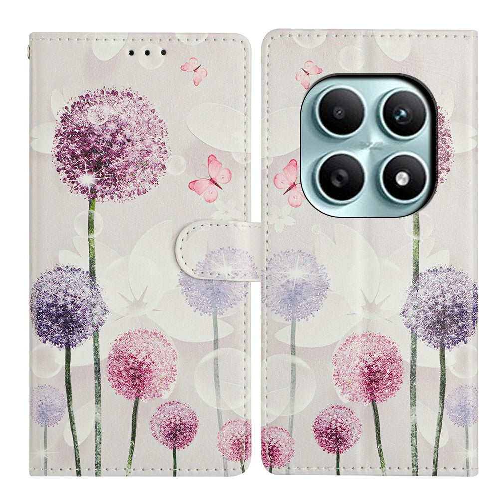 For Xiaomi Poco M8 5G / Redmi Note 15 5G (Global) Case Pattern Printing Wallet Stand Flip Leather Phone Cover with Strap