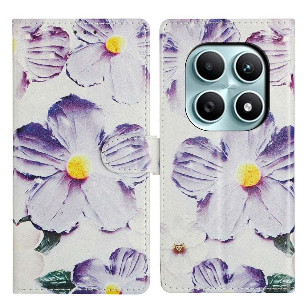 For Xiaomi Poco M8 5G / Redmi Note 15 5G (Global) Case Pattern Printing Wallet Stand Flip Leather Phone Cover with Strap
