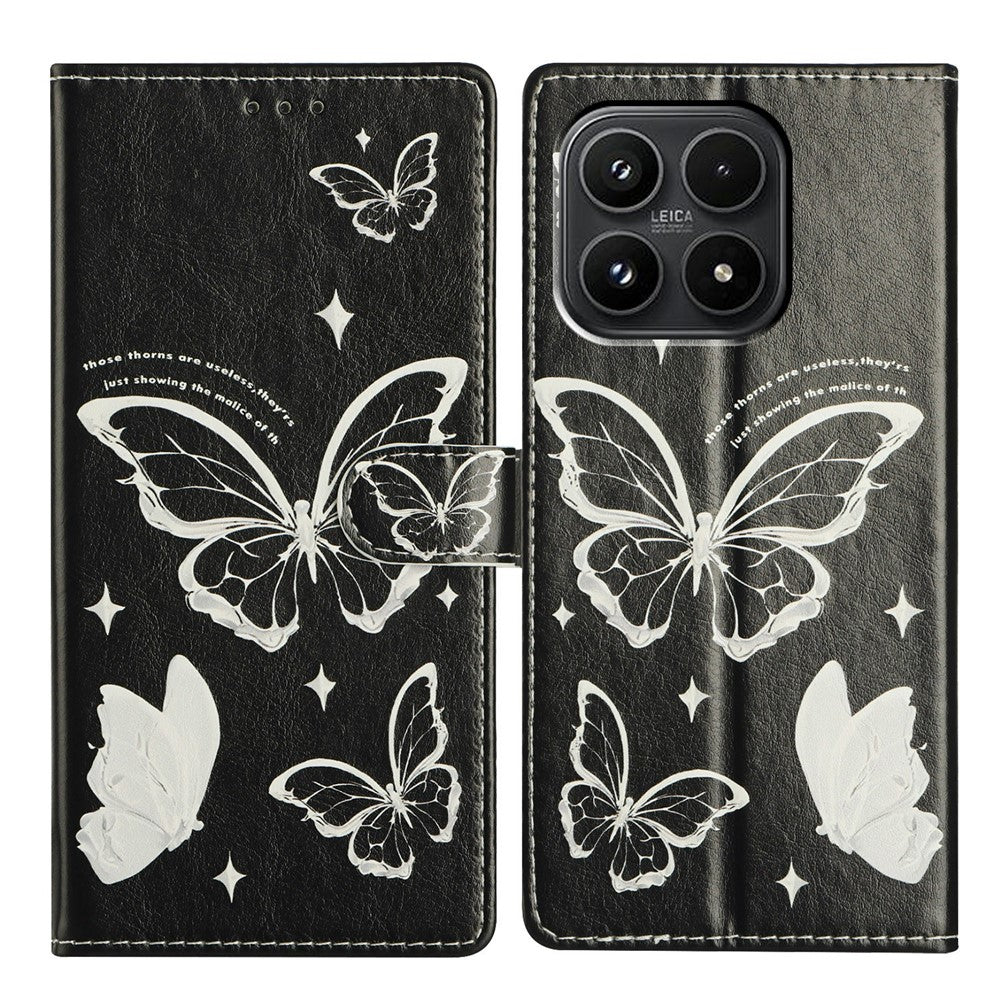 For Xiaomi 17 Case Pattern Printing Wallet Stand Flip Leather Phone Cover with Strap