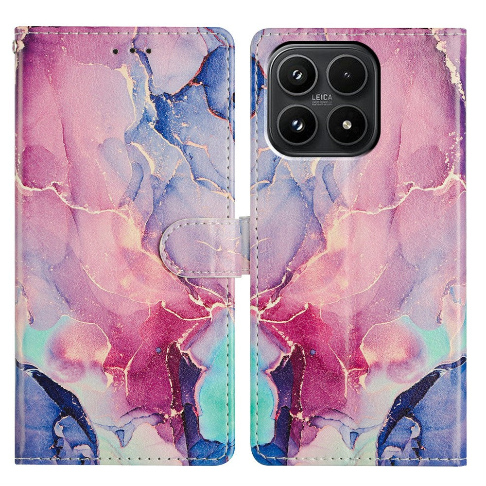 For Xiaomi 17 Case Pattern Printing Wallet Stand Flip Leather Phone Cover with Strap