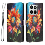 For Honor X7d 5G / Honor 400 Smart 4G Wallet Cover mønsterprint PU-læder telefoncover med snor