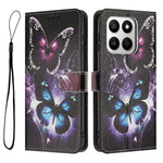 For Honor X7d 5G / Honor 400 Smart 4G Wallet Cover mønsterprint PU-læder telefoncover med snor
