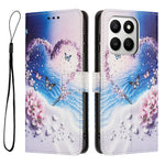 For Honor X7d 5G / Honor 400 Smart 4G Wallet Cover mønsterprint PU-læder telefoncover med snor