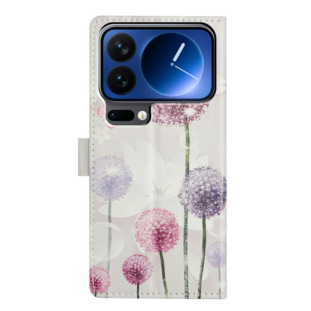 For Xiaomi 17 Pro Case Pattern Printing Wallet Stand Flip Leather Phone Cover with Strap