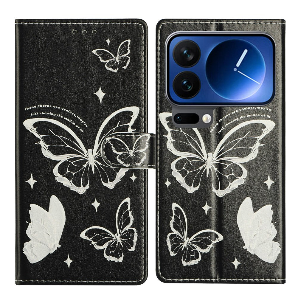 For Xiaomi 17 Pro Case Pattern Printing Wallet Stand Flip Leather Phone Cover with Strap