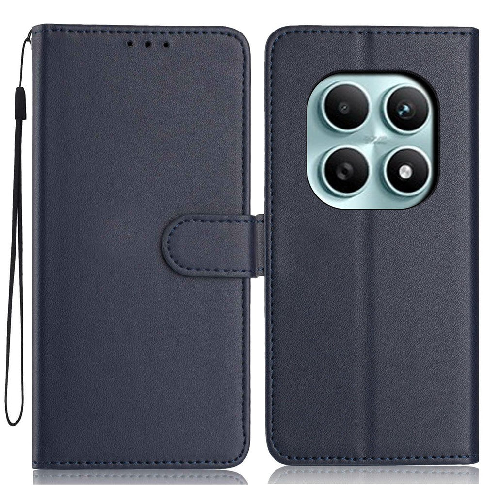 For Xiaomi Poco M8 5G / Redmi Note 15 5G (Global) Wallet Case with Strap / Multiple Card Slots Solid Color Leather Stand Phone Cover