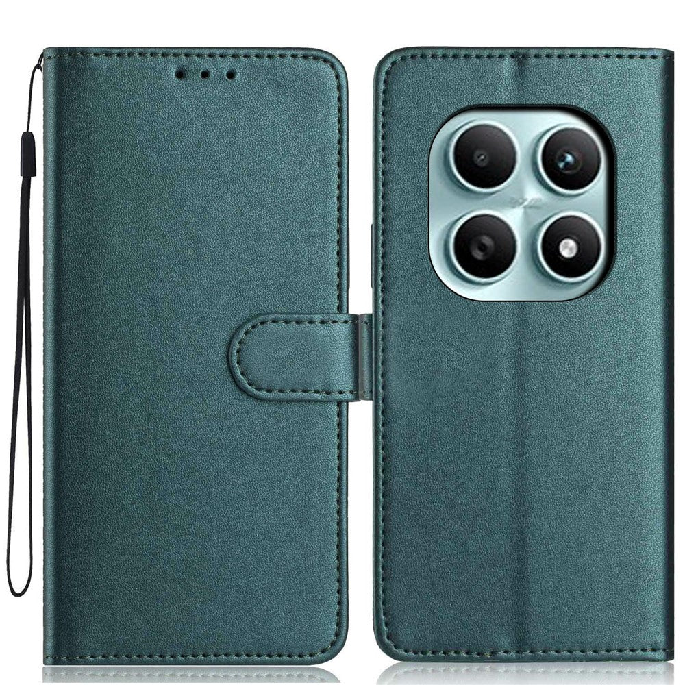 For Xiaomi Poco M8 5G / Redmi Note 15 5G (Global) Wallet Case with Strap / Multiple Card Slots Solid Color Leather Stand Phone Cover