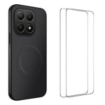 WANLONFENG magnetisk etui til Xiaomi 15T TQ1-serien, PC- og TPU-mobilskal med kulfiberstruktur og 2 skærmfilm