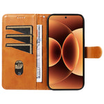 Xiaomi 17 Pro Max Plånboksfodral T-formade linjer Lädermobilfodral Stativ