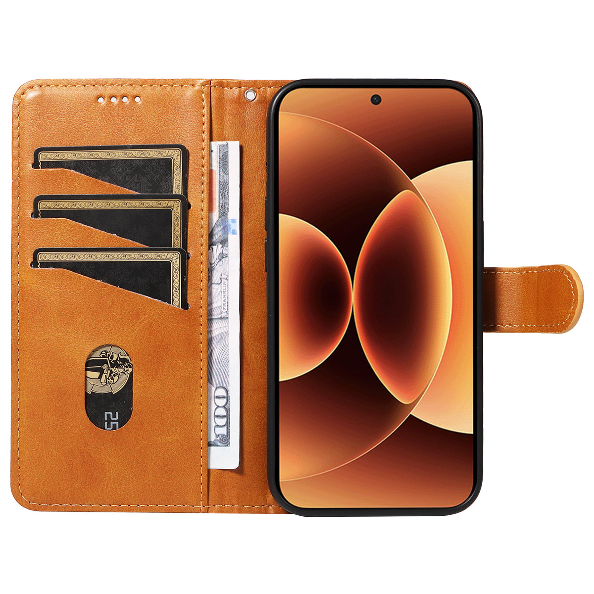 Xiaomi 17 Pro Max Plånboksfodral T-formade linjer Lädermobilfodral Stativ