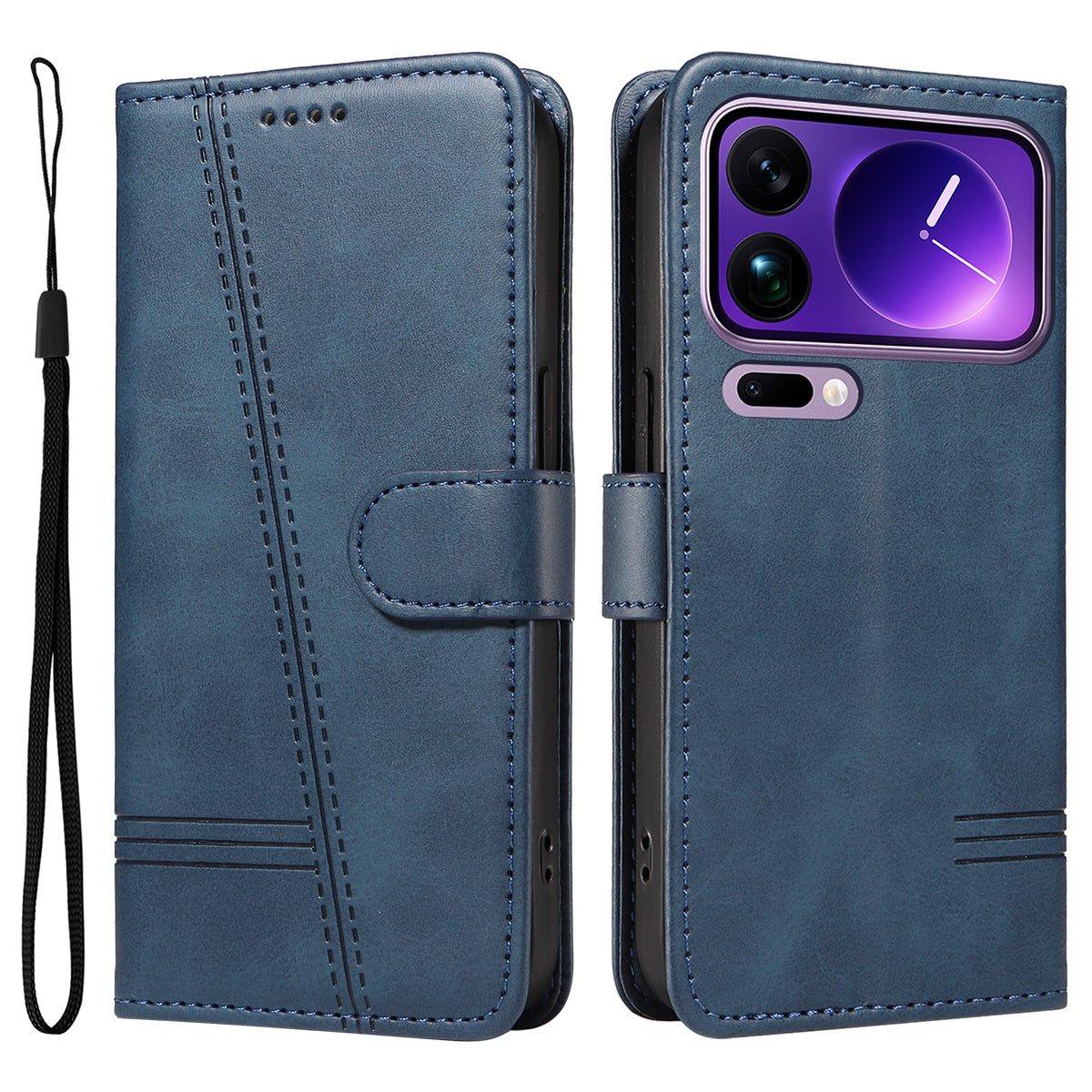 For Xiaomi 17 Pro Max Wallet Case T-Shape Lines Leather Phone Cover Stand