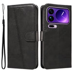 Xiaomi 17 Pro Max Plånboksfodral T-formade linjer Lädermobilfodral Stativ