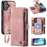 CASEME For iPhone 17 Phone Cases 008 Leather Cover with Detachable Wallet and Strap