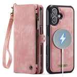CASEME For iPhone 17 Phone Cases 008 Leather Cover with Detachable Wallet and Strap