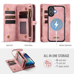 CASEME For iPhone 17 Phone Cases 008 Leather Cover with Detachable Wallet and Strap