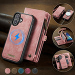 CASEME For iPhone 17 Phone Cases 008 Leather Cover with Detachable Wallet and Strap