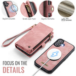 CASEME For iPhone 17 Phone Cases 008 Leather Cover with Detachable Wallet and Strap