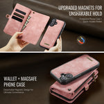 CASEME For iPhone 17 Phone Cases 008 Leather Cover with Detachable Wallet and Strap