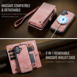 CASEME For iPhone 17 Phone Cases 008 Leather Cover with Detachable Wallet and Strap