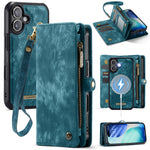 CASEME For iPhone 17 Phone Cases 008 Leather Cover with Detachable Wallet and Strap