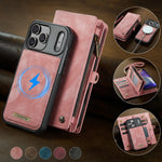 CASEME For iPhone 18 Pro / 17 Pro Phone Cases  008 Leather Cover with Detachable Wallet and Strap