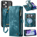 CASEME For iPhone 18 Pro / 17 Pro Phone Cases  008 Leather Cover with Detachable Wallet and Strap