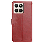For Honor X7d 5G Leather Case Wallet Stand Phone Cover with Handy Strap