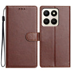 For Honor X7d 5G Leather Case Wallet Stand Phone Cover with Handy Strap