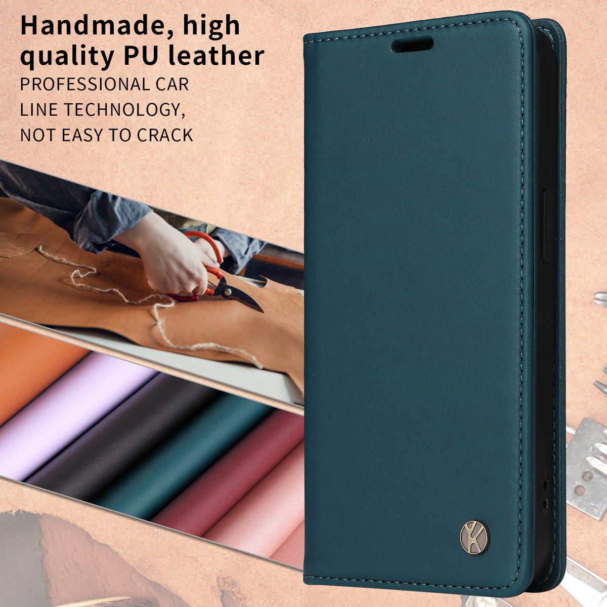 YIKATU For Xiaomi 17 Pro Max Phone Cases  Magnetic Closure PU Leather Mobile Cover