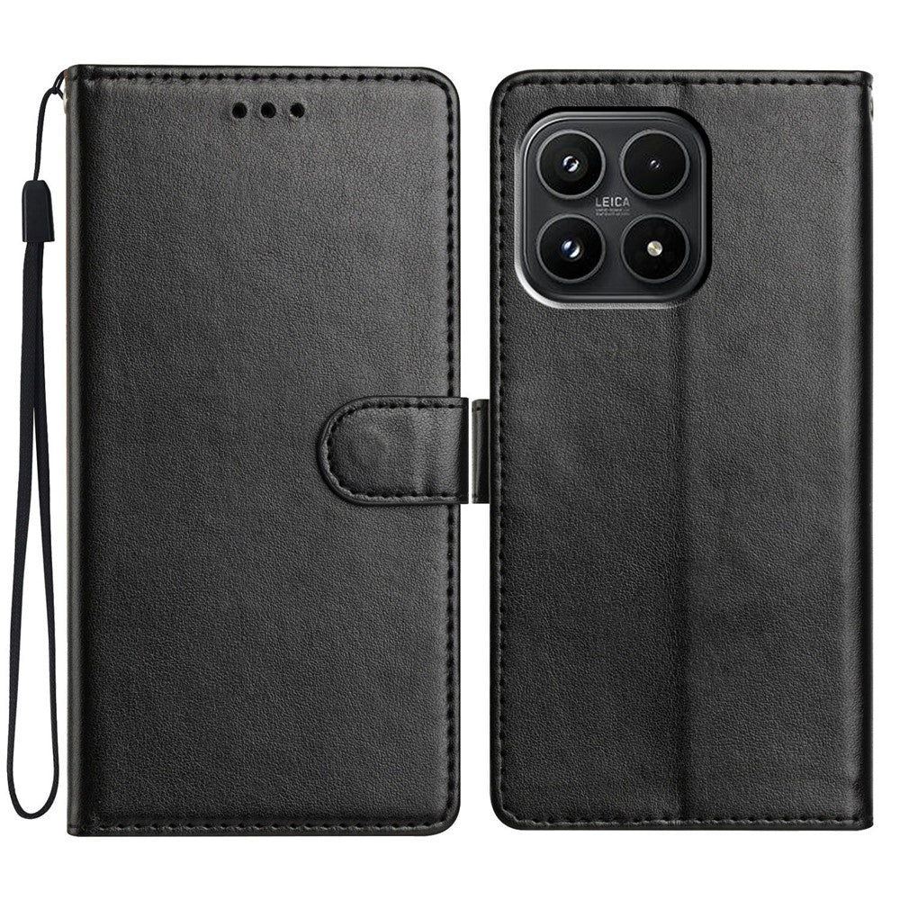 For Xiaomi 17 Leather Case Wallet Stand Phone Cover with Handy Strap